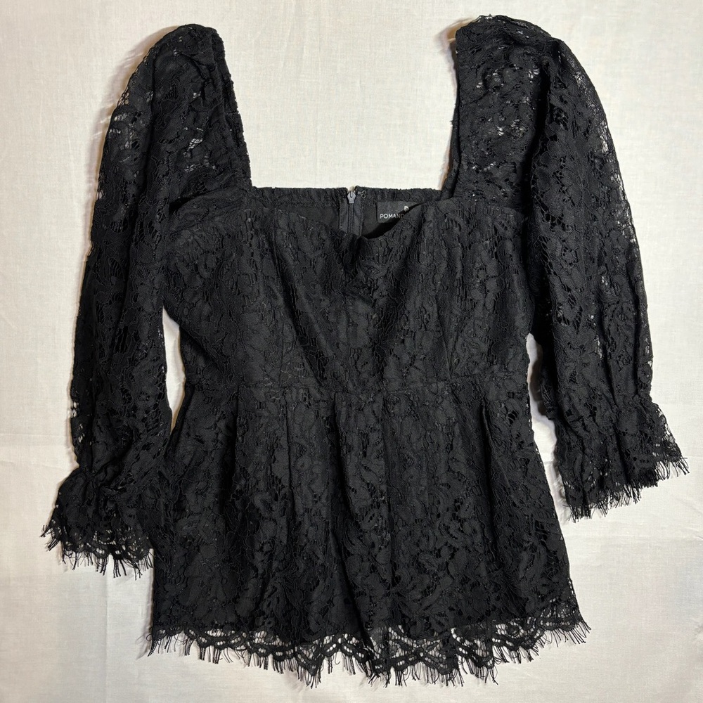 Tuckernuck Pomander Place Black Lace Daniella Top - Black - Size Medium